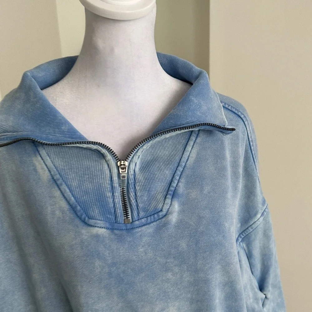 FP Movement by Free People Light Blue Cowl Neck Sweater